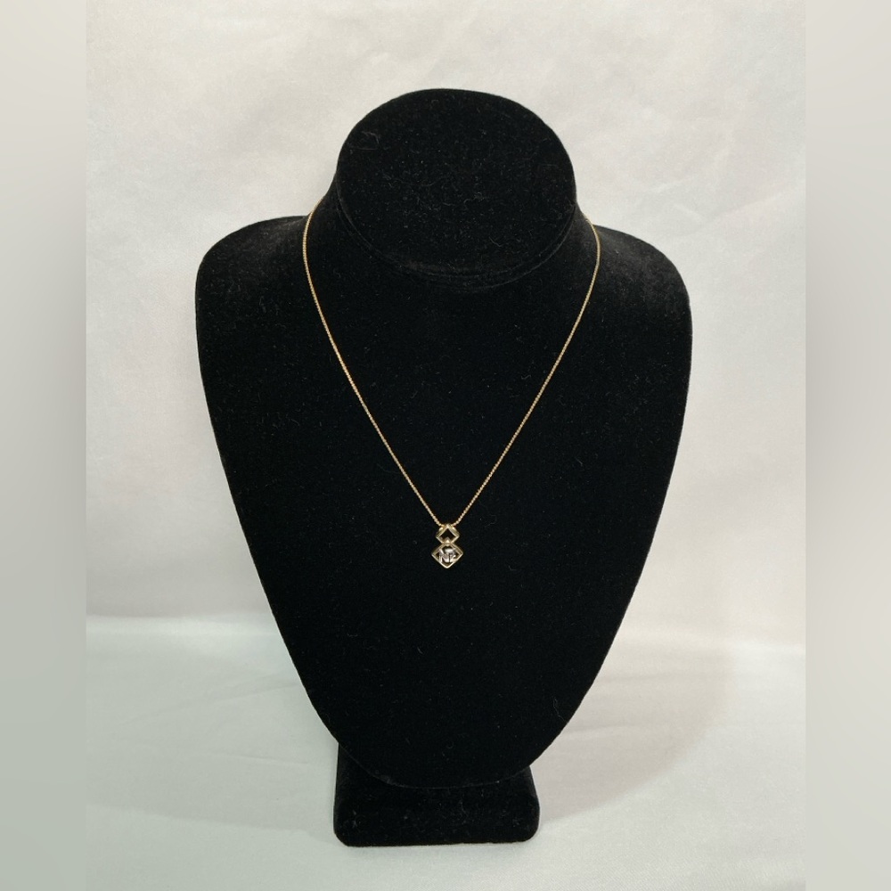 Vintage Nina Ricci Intertwined NR Logo SquaredGold Silver Rope Necklace